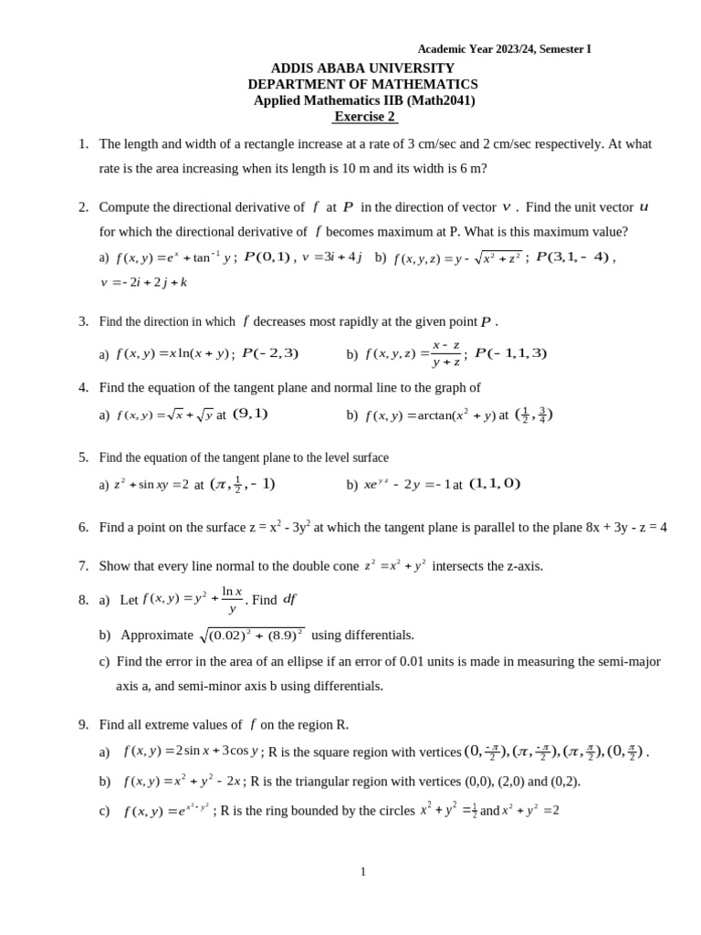 Applied Mathematics II (E2) | PDF