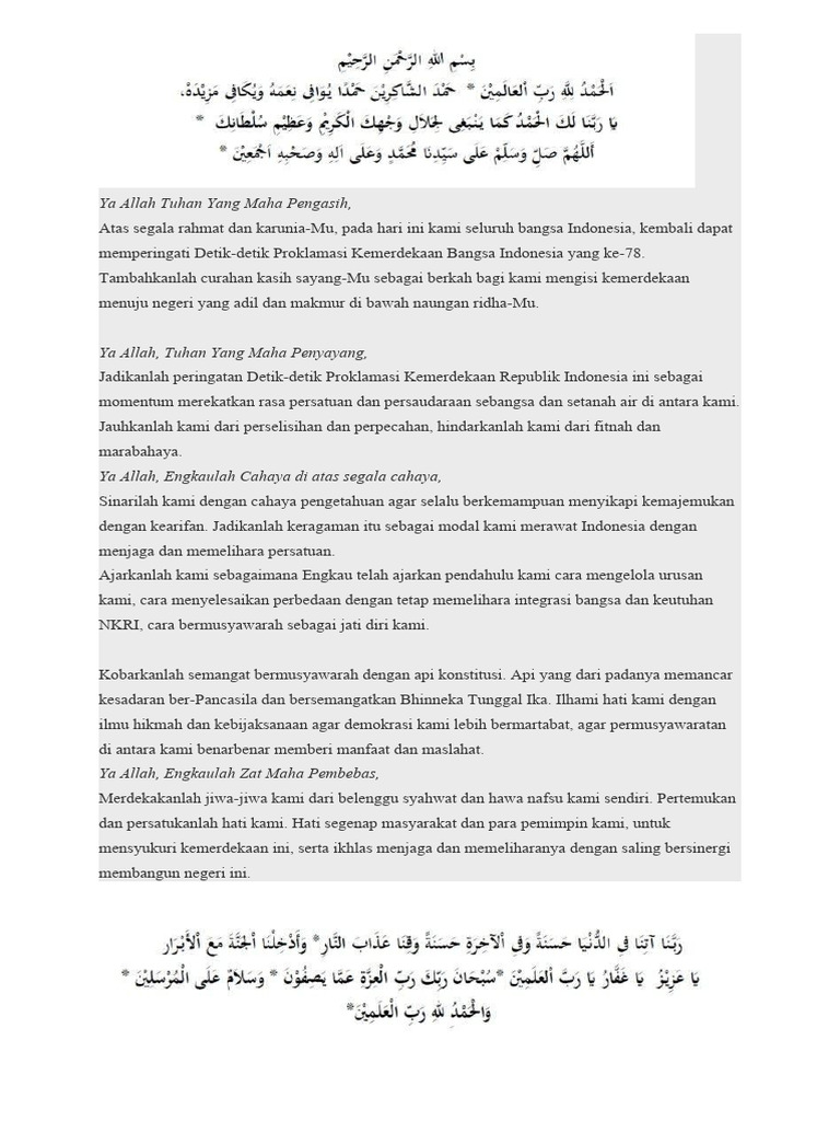 Doa Upacara Kemerdekaan Pdf