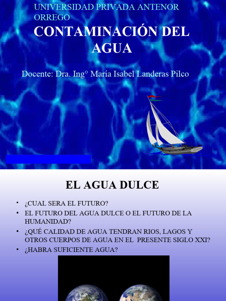 Contaminacion Del Agua Upao | PDF | Tratamiento de aguas residuales ...