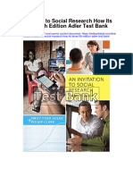 Invitation To Social Research How Its Done 5th Edition Adler Test Bank