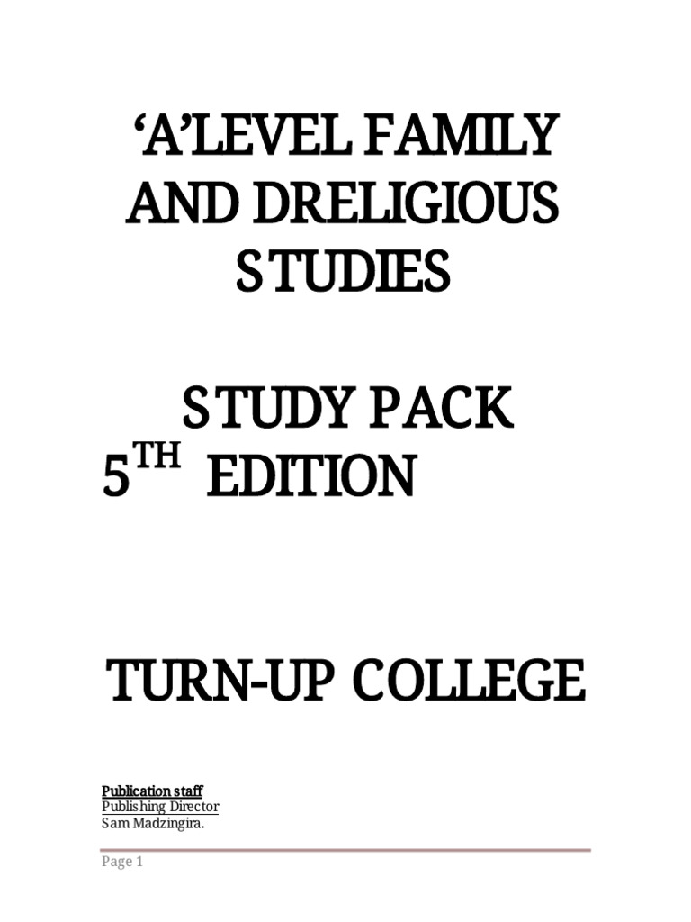 A-Level Divinity Study Pack Guide | PDF