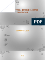 Hydro Electric Generator Major Project Presentation Sample