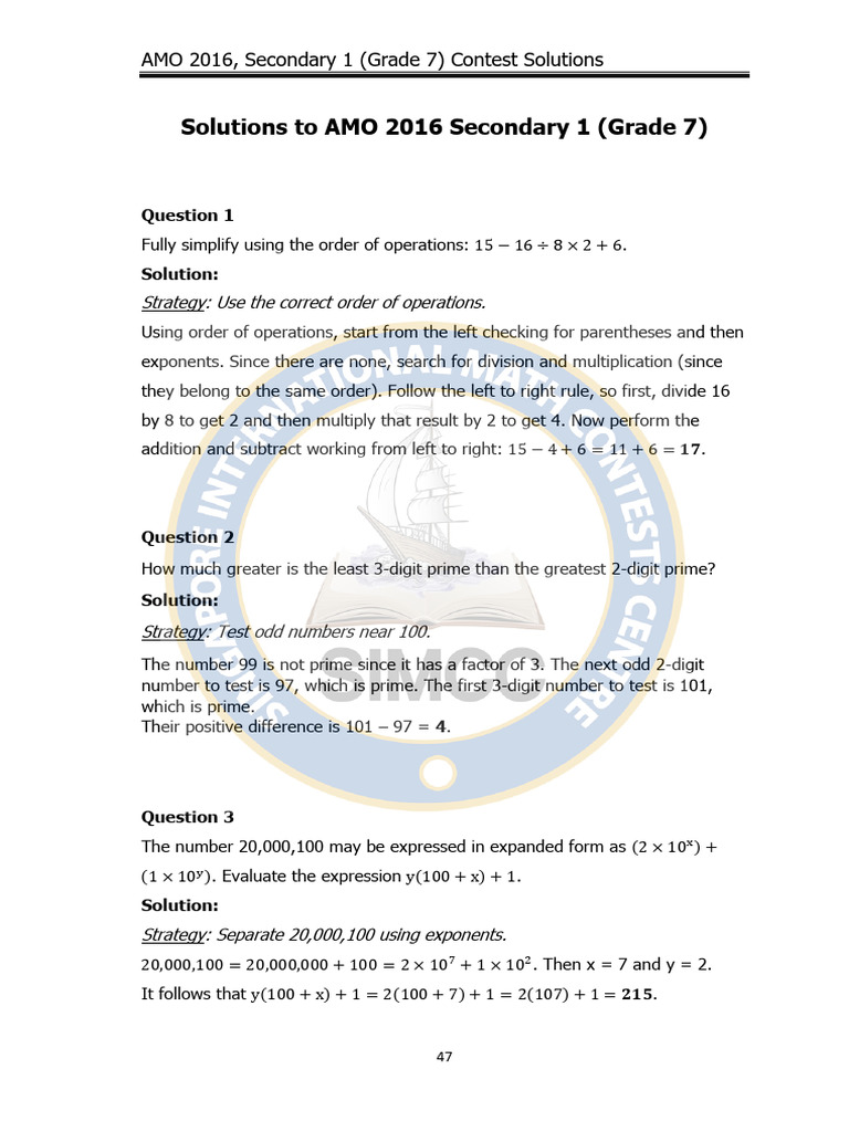 G7 AMO Solutions | PDF | Area | Triangle