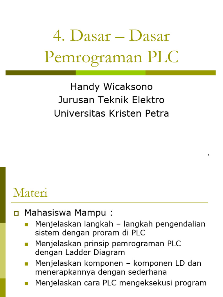 Pemrograman Dasar PLC dengan LD | PDF | Komputer