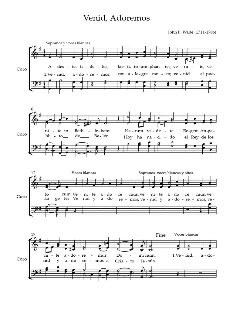 Venid, Adoremos: Letra y Acordes | PDF | Canto | Música vocal