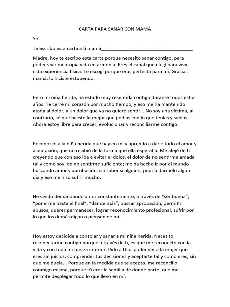 Carta de Sanación con Mamá | PDF | Amor
