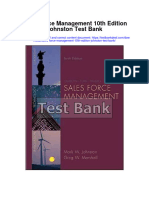 Sales Force Management 10th Edition Johnston Test Bank