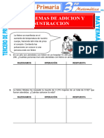 Problemas de Adicion y Sustraccion para Tercero de Primaria