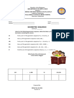 Geometric Sequence Activity No.1