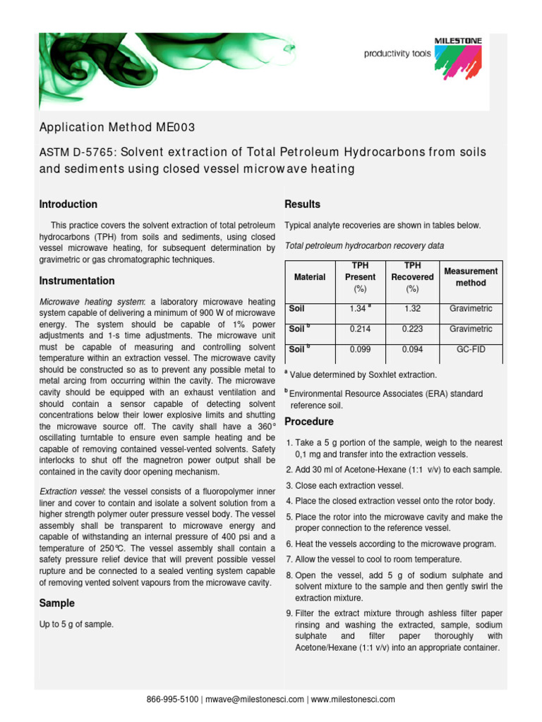 Microwave Digestion for TPH Extraction | PDF | Solvent | Petroleum