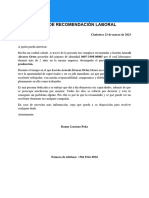 Carta de Recomendacion Laboral Membretada