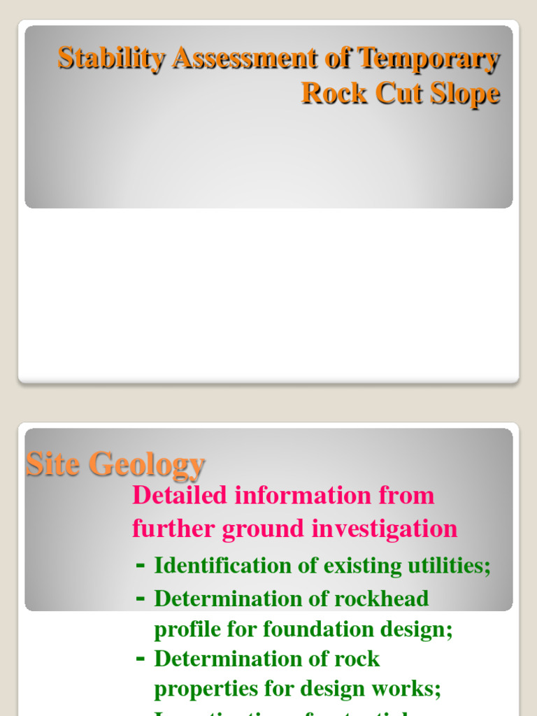Rock Cut Slope Stability Assessment | PDF | Applied And ...