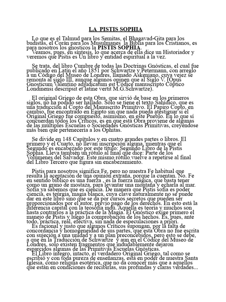 PITIS SOFIA | PDF | Gnosticismo | antecristo