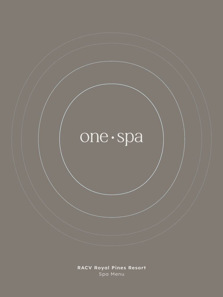 One Spa Menu at RACV Royal Pines | PDF