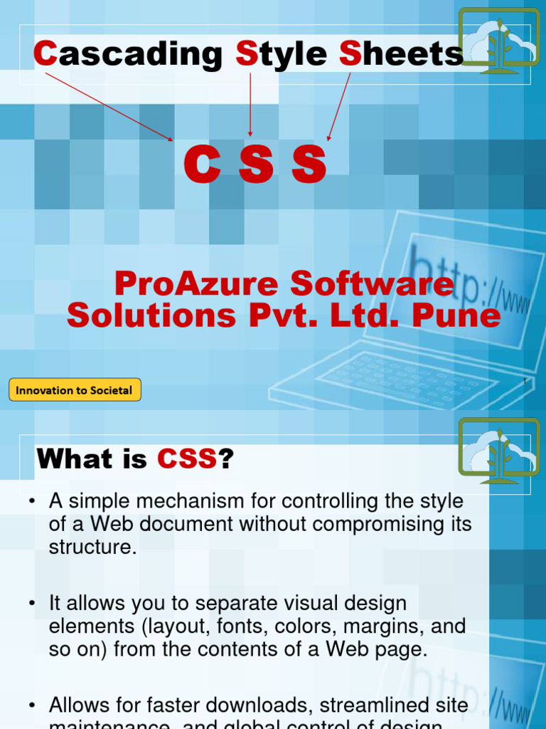 Ascading Tyle Heets: Innovation To Societal | PDF | Html Element | Html