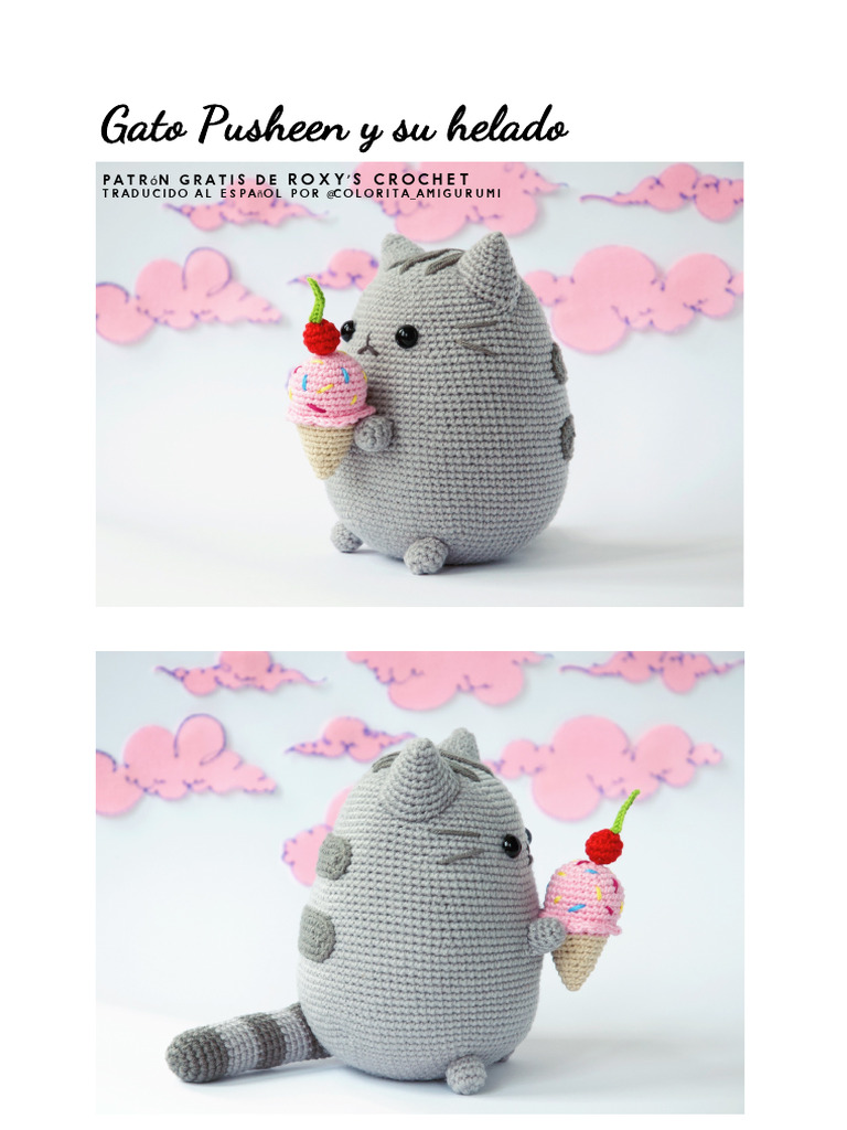 Pusheen_with_Ice_Cream_espanola PDF Tejer Amigurumi