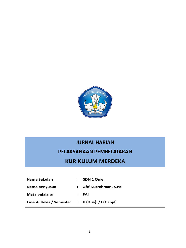 Jurnal Pembelajaran PAI Kurikulum Merdeka | PDF | Seni & Disiplin Bahasa