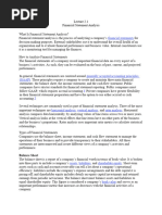 Lecture 2.1 Financial Statement Analysis