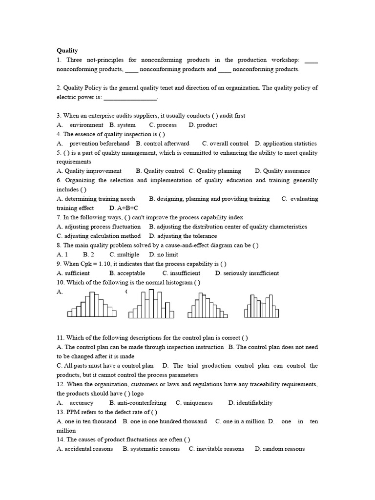 Quality Management Principles and Practices | PDF | Standard Deviation