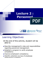 Lecture 2 Personal, Facilities, Permises. Students