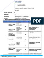 Planificador 4 Bimestre Educacion para El Trabajo-6to Primaria