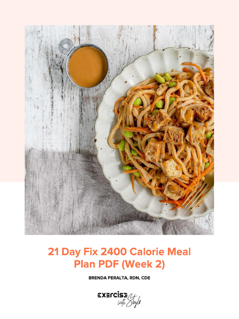 Printable 2400 Calorie Meal Plan