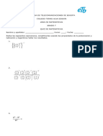 Quiz de Potenciacion, Radicacion y Logaritmos Grado 7 - 3