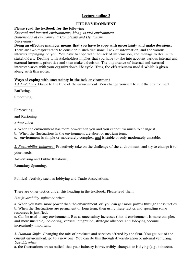 Environment Notes | PDF