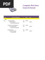 Computer Best Store General Journal: Date Accounts & Explanation F Debit Credit