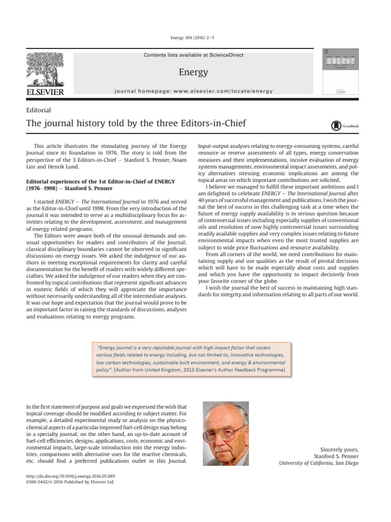 The Journal History Told by The Three Editors-In-Chief | PDF | Science ...