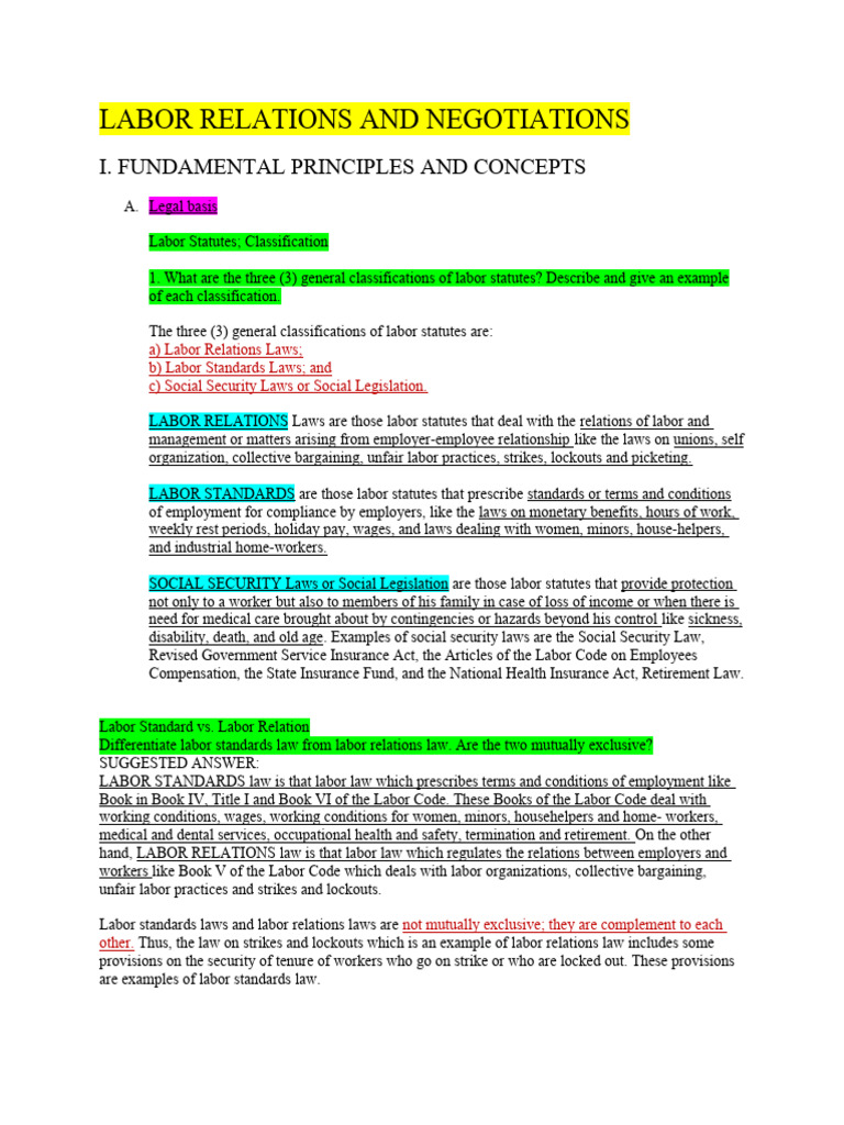 Labor Relations and Legal Frameworks | PDF | Cost Of Living | Employment