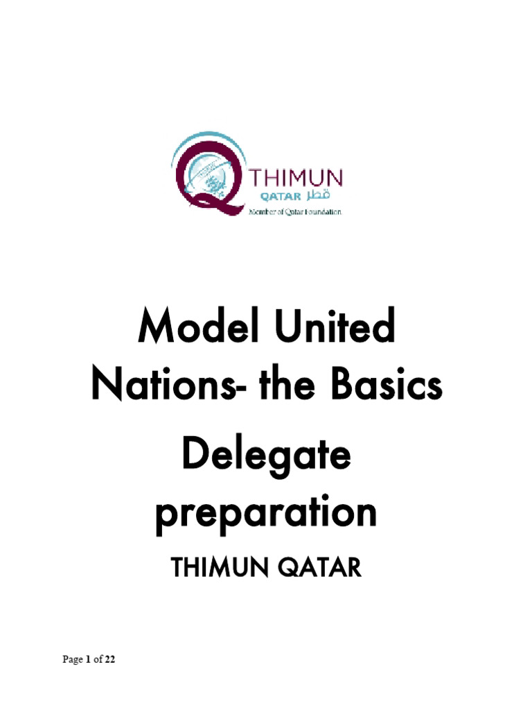 THIMUN Delegate Preperation The Basics | PDF | United States House Of ...