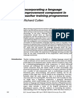 Cullen, R. (1994). Incorporating a language improvement component in teacher training programmes.