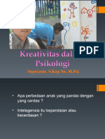 Kreativitas Dalam Psikologi 2023