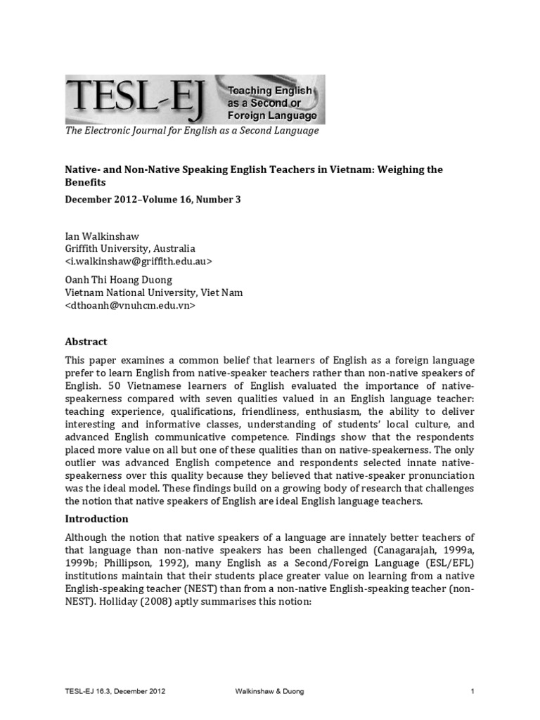 walkinshaw-2012-native-and-non-native-speaking-english-teachers