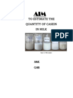 Quantity of Casein in Milk