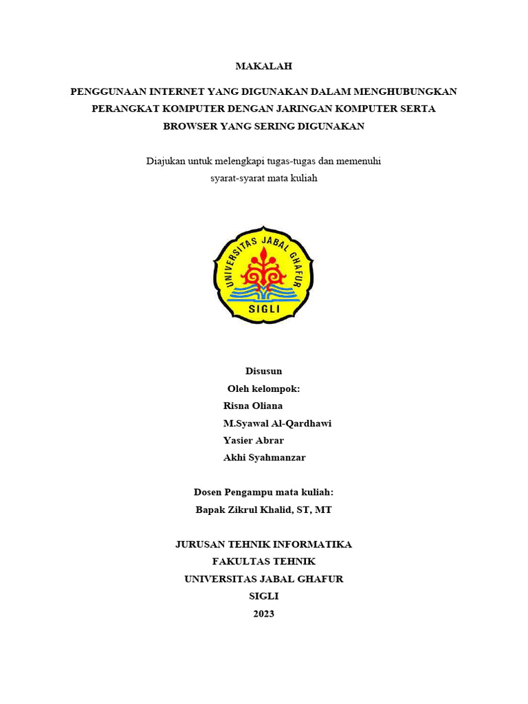 Makalah Jaringan Komputer dan Internet | PDF | Seni | Komputer