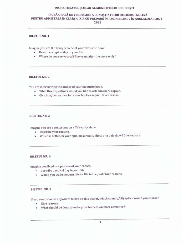 Subiecte oral bilingv engleza pdf