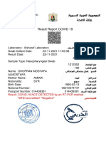 Syrian Arab Republic Ministry of Health Result Report COVID 19