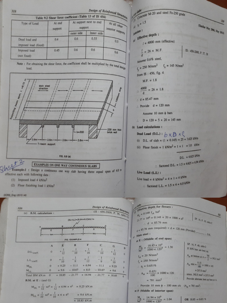 One Way Continuous Slab Ex5 PDF