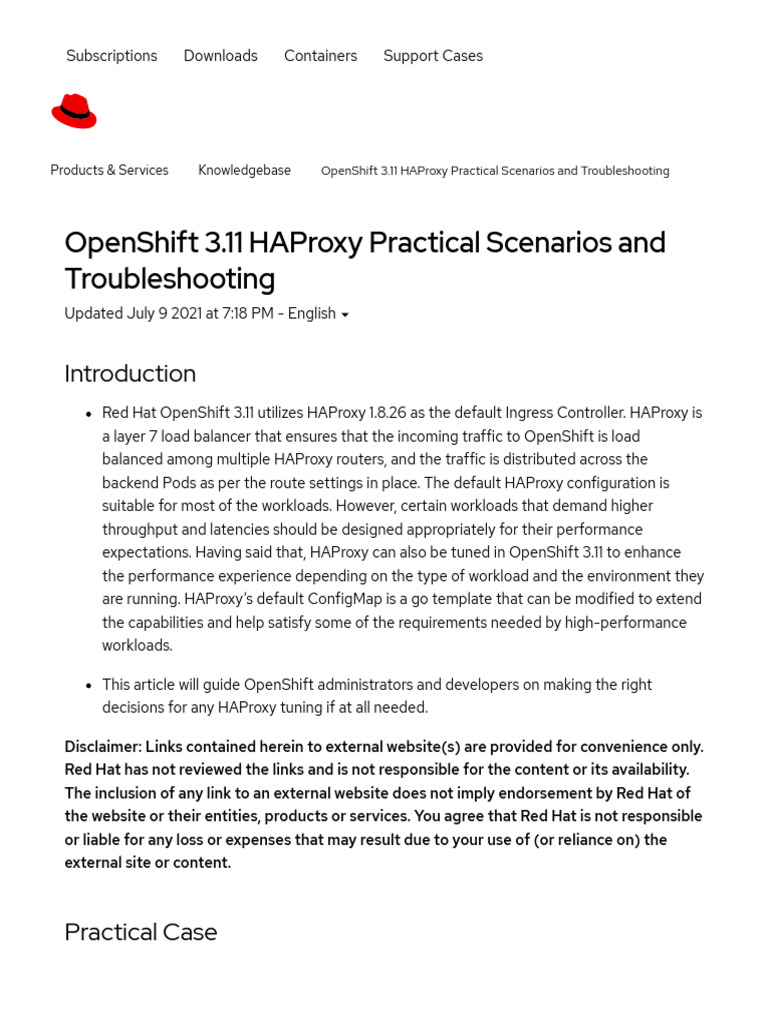 OpenShift 3.11 HAProxy Practical Scenarios and Troubleshooting Red Hat Customer Portal PDF