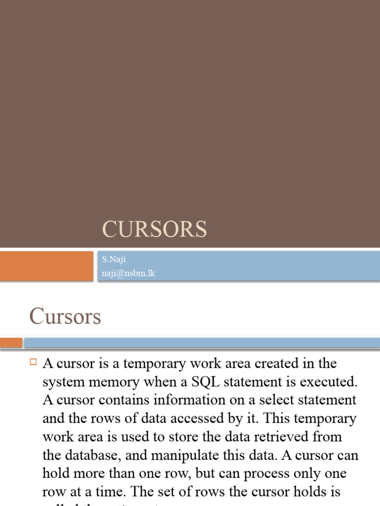 Cursors | Download Free PDF | Information Technology | Information ...