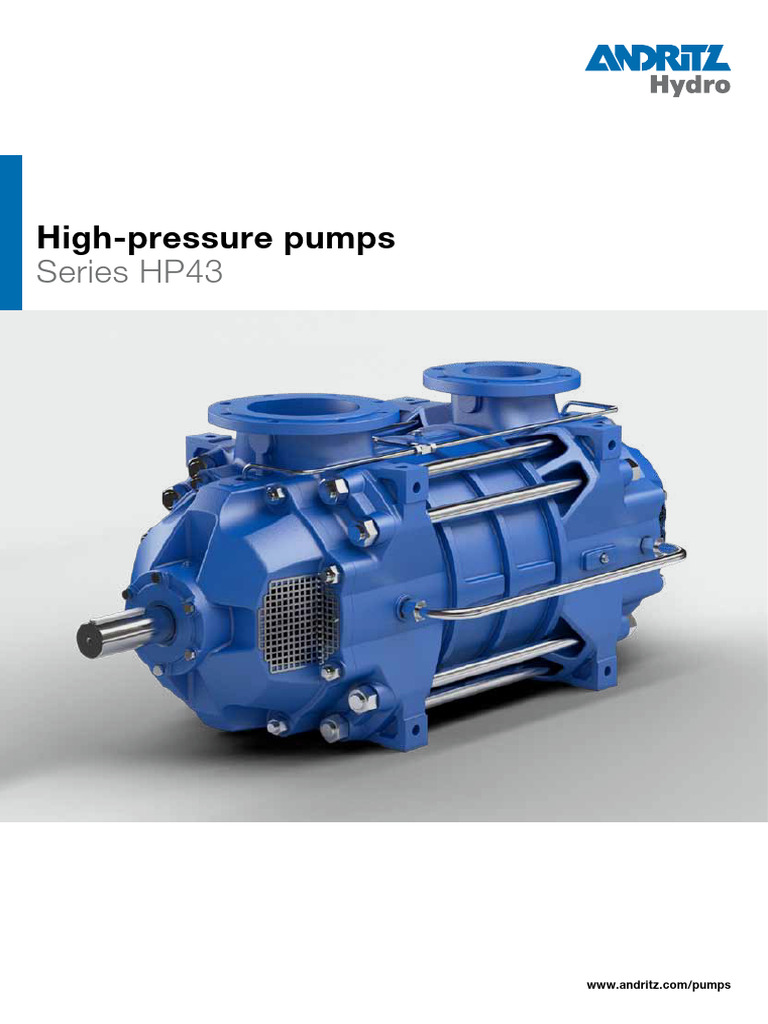 Hy Andritz High Pressure Pump Hp43 en Data PDF Pump Bearing
