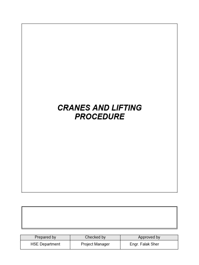 TGCC004.HSE.PR04 Cranes & Lifting Procedure PDF Crane (Machine