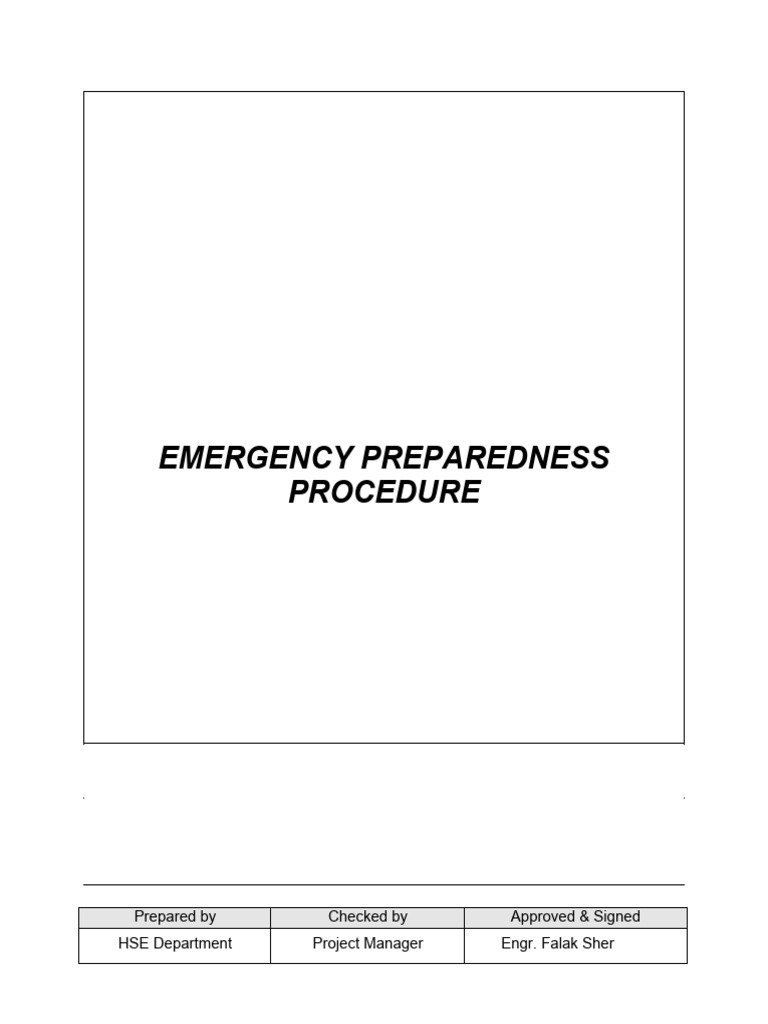 TGCC03.HSE PR03 Emergency Preparedness Procedure PDF Emergency