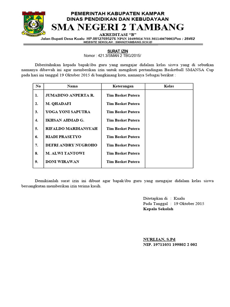 Surat Izin Basket PDF