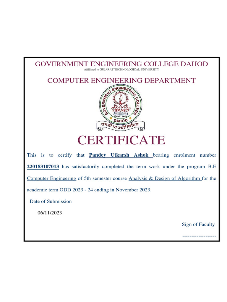 Ada Index Certificate | PDF | Dynamic Programming | Time Complexity