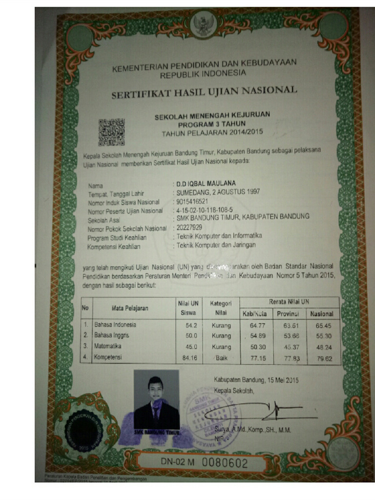 Transkrip Un Uan Slta D D Iqbal Maulana Pdf