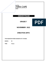 Creative Arts Grade 7 November 2022