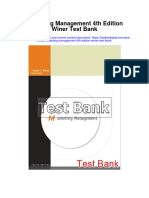 Marketing Management 4th Edition Winer Test Bank